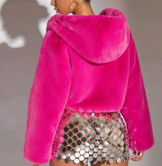 Solid Open Front Fuzzy Coat - Picture 2 of 4